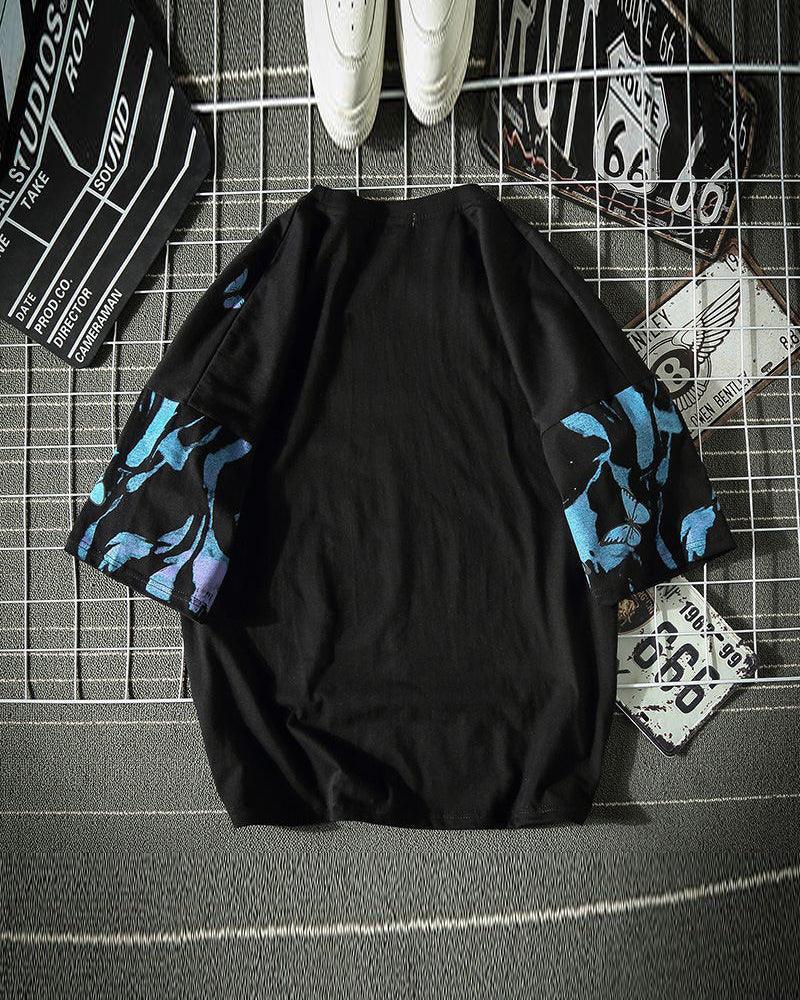 Bold Butterfly Street Style Tee -  gothic fashion - Oversized Butterfly Print T-Shirt for Street Style