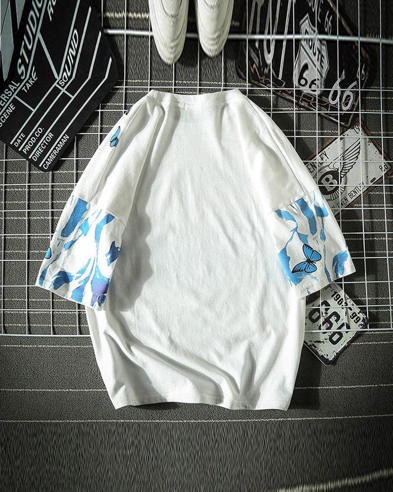 Bold Butterfly Street Style Tee -  techwear - Oversized Butterfly Print T-Shirt for Street Style