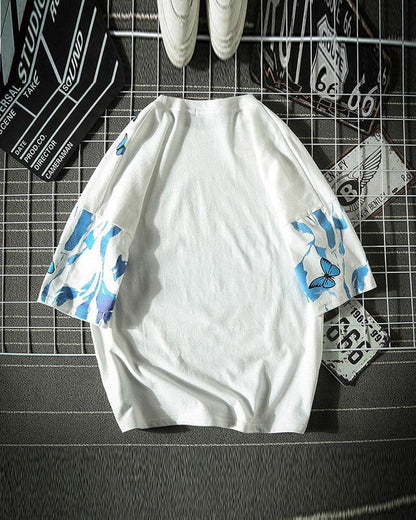 Bold Butterfly Street Style Tee -  techwear - Oversized Butterfly Print T-Shirt for Street Style