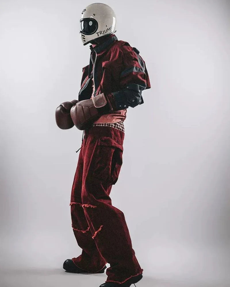 Bold Crimson Boxing Jacket -  rugged athletic flair - Bold Crimson Boxing Jacket for Stylish Athletes