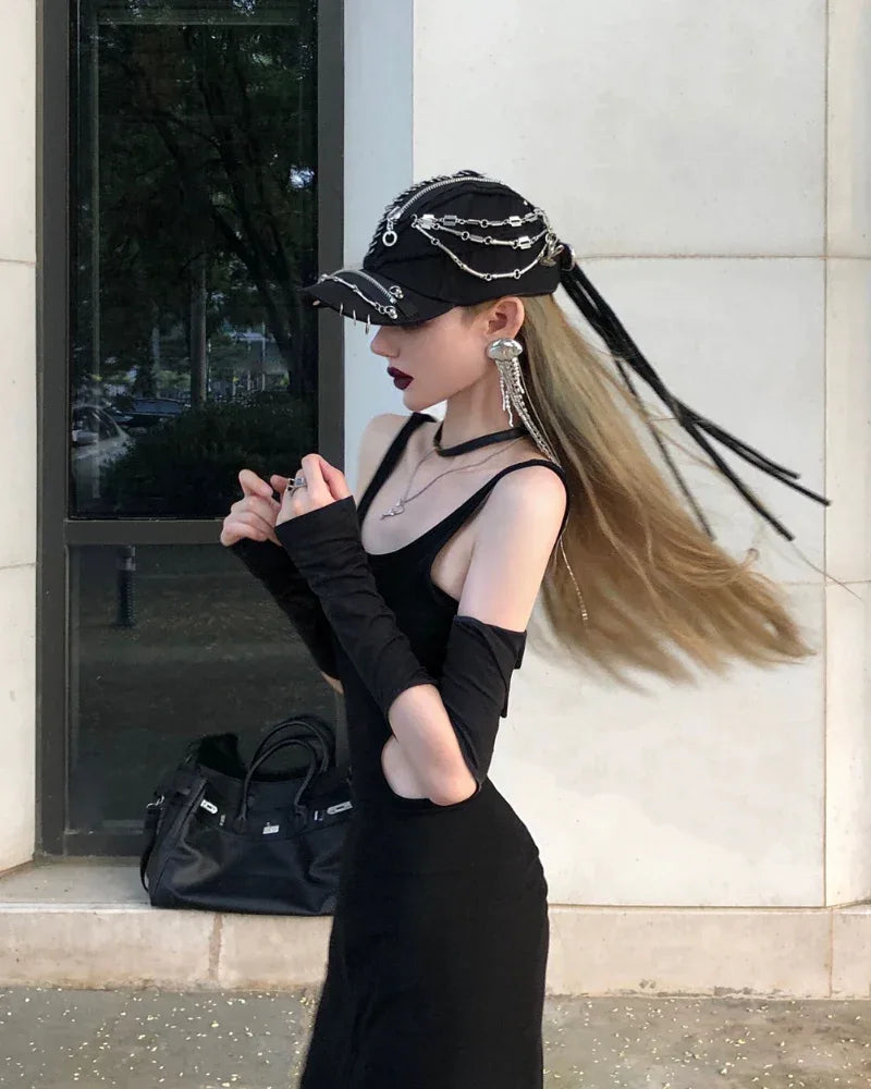 Bold Dreadlock Punk Hat - stylish black cap - Bold Dreadlock Punk Hat for Unique Style