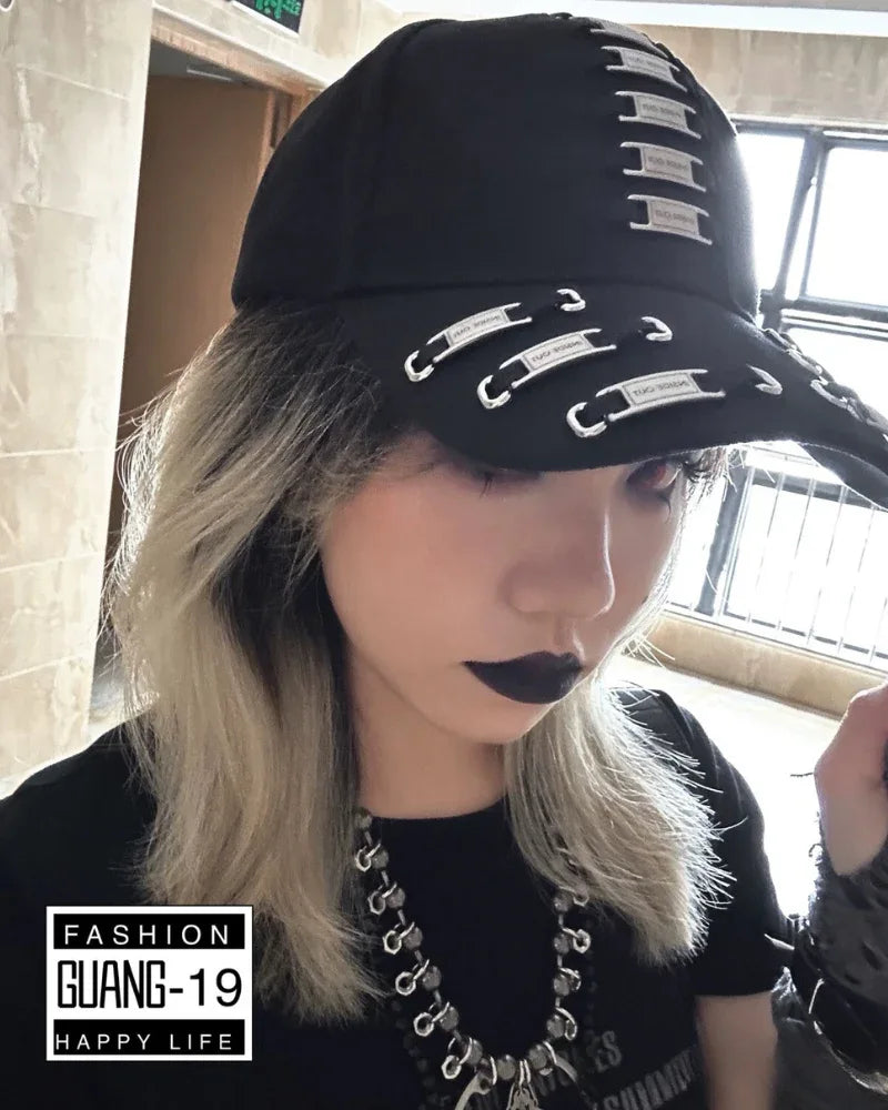 Bold Metal Chic Cap -  cotton cap - Bold Metal Chic Cap for Stylish Looks