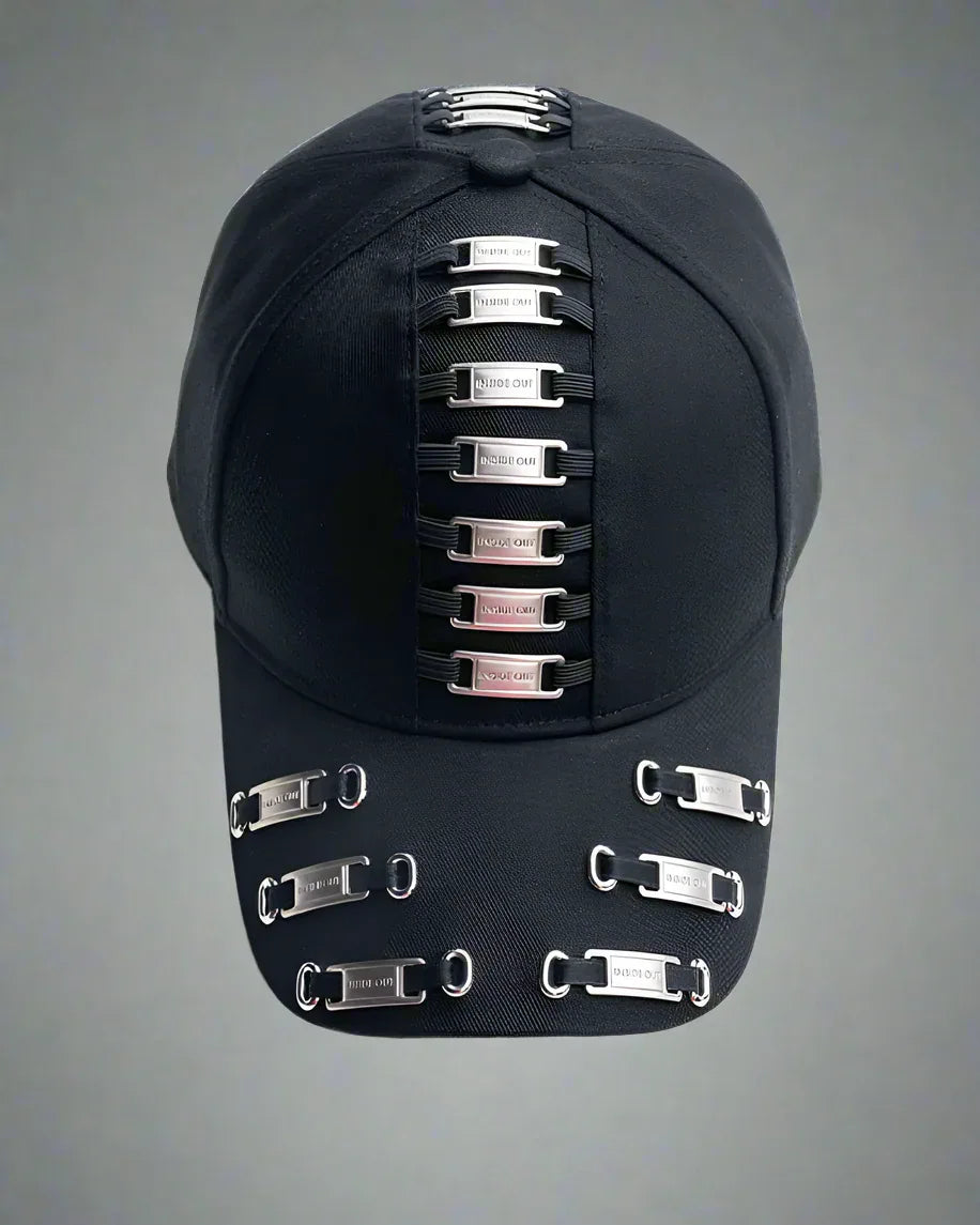 Bold Metal Chic Cap -  face slimming baseball cap - Bold Metal Chic Cap for Stylish Looks