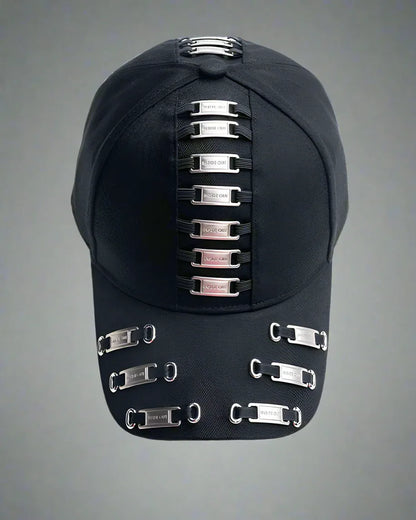 Bold Metal Chic Cap -  face slimming baseball cap - Bold Metal Chic Cap for Stylish Looks