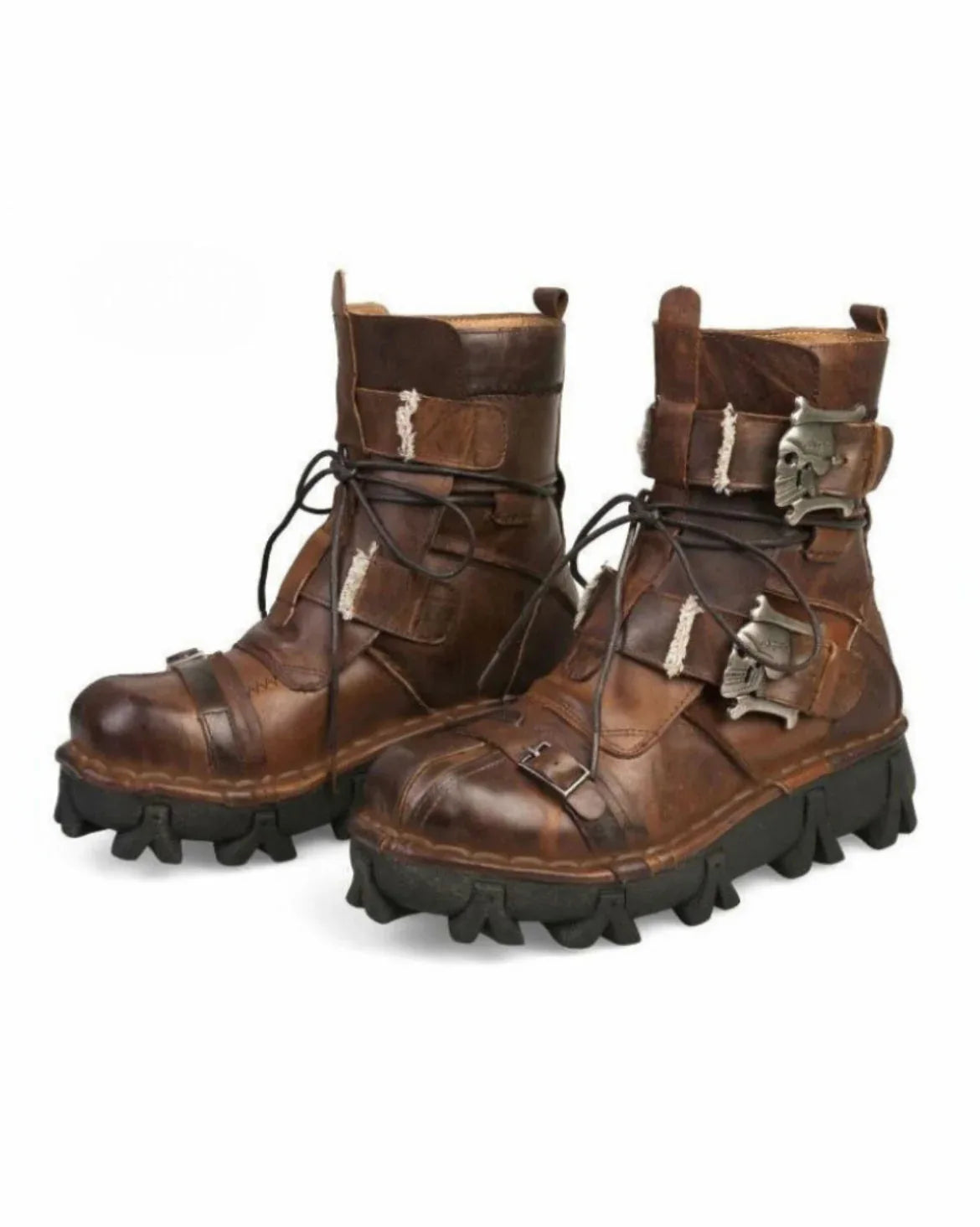 Bold Skull Biker Boots -  biker boots - Skull Design Biker Boots for Unisex Riders