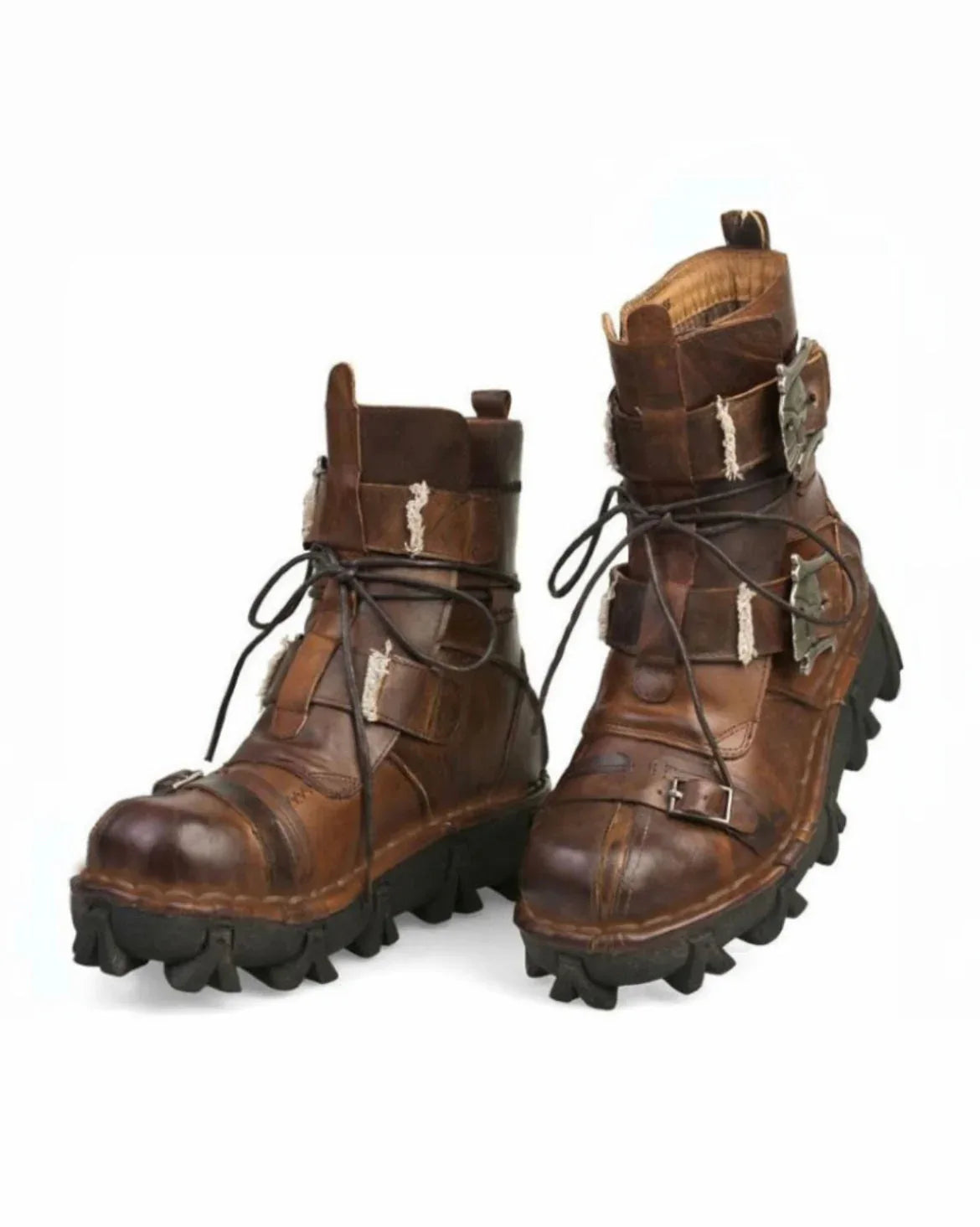 Bold Skull Biker Boots -  leather boots - Skull Design Biker Boots for Unisex Riders