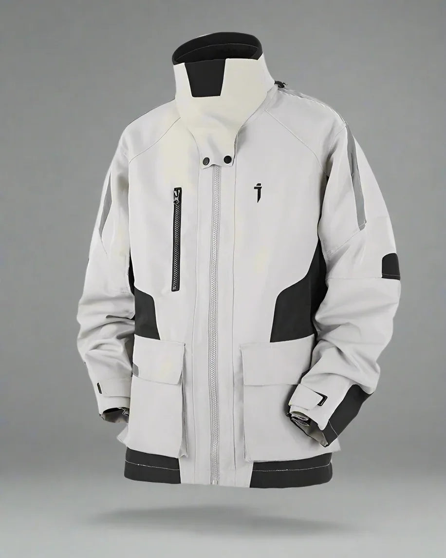 Boldly Stitched Outdoor Jacket -  stylish - Stylish Outdoor Jacket with Contrast Stitching