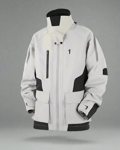 Boldly Stitched Outdoor Jacket -  stylish - Stylish Outdoor Jacket with Contrast Stitching