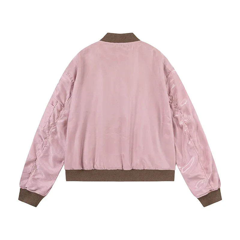 Bomber Streetwear -  casual street style - Y2K Style Bomber Streetwear Jacket