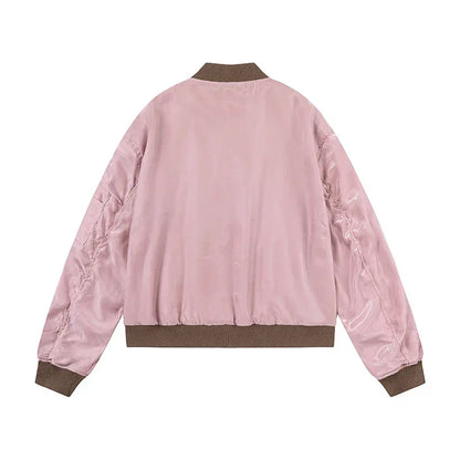 Bomber Streetwear -  casual street style - Y2K Style Bomber Streetwear Jacket