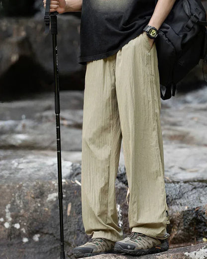 Breezy Pleated Hiking Trousers -  ice silk - Cool Breezy Pleated Hiking Trousers for Comfort
