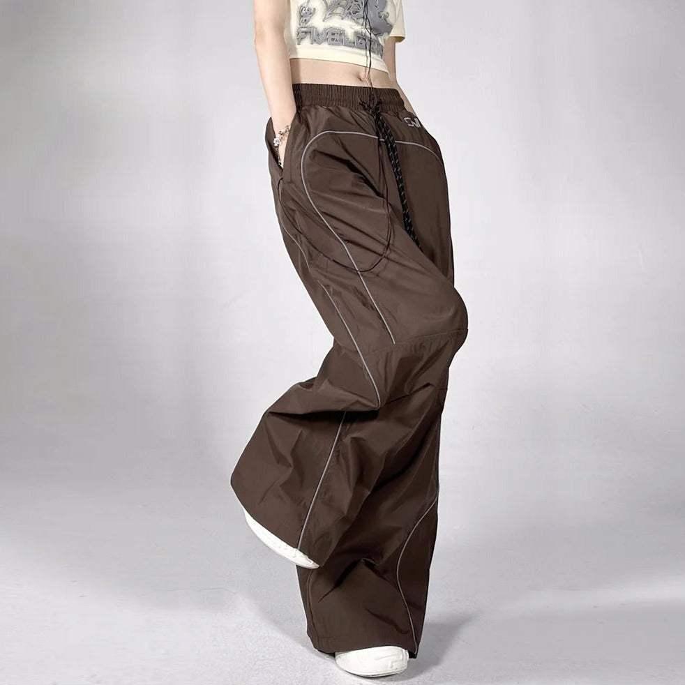 Brown Parachute Pants - streetwear pants - Stylish Brown Parachute Pants for Comfort