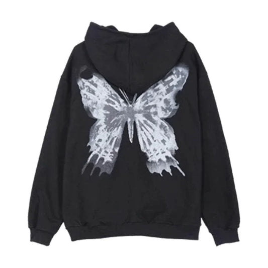 Butterfly Sweatshirt - butterfly sweatshirt - Y2K Butterfly Zipped Sweatshirt for Comfortable Style
