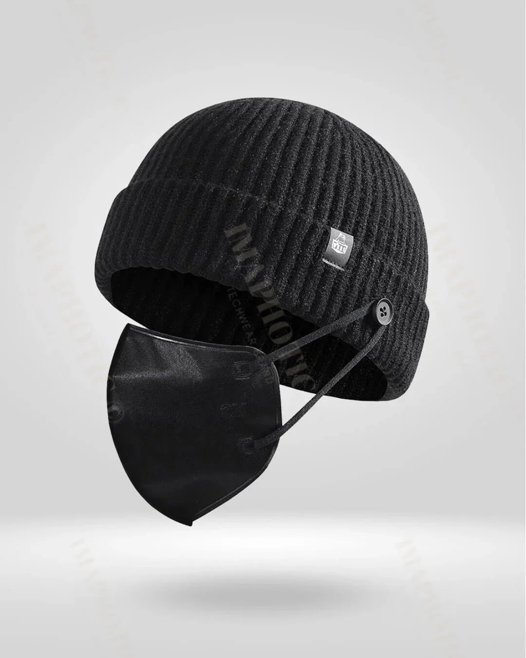 Buttoned Rib Knit Beanie -  winter hat - Stylish Buttoned Rib Knit Beanie for Winter
