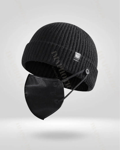 Buttoned Rib Knit Beanie -  winter hat - Stylish Buttoned Rib Knit Beanie for Winter