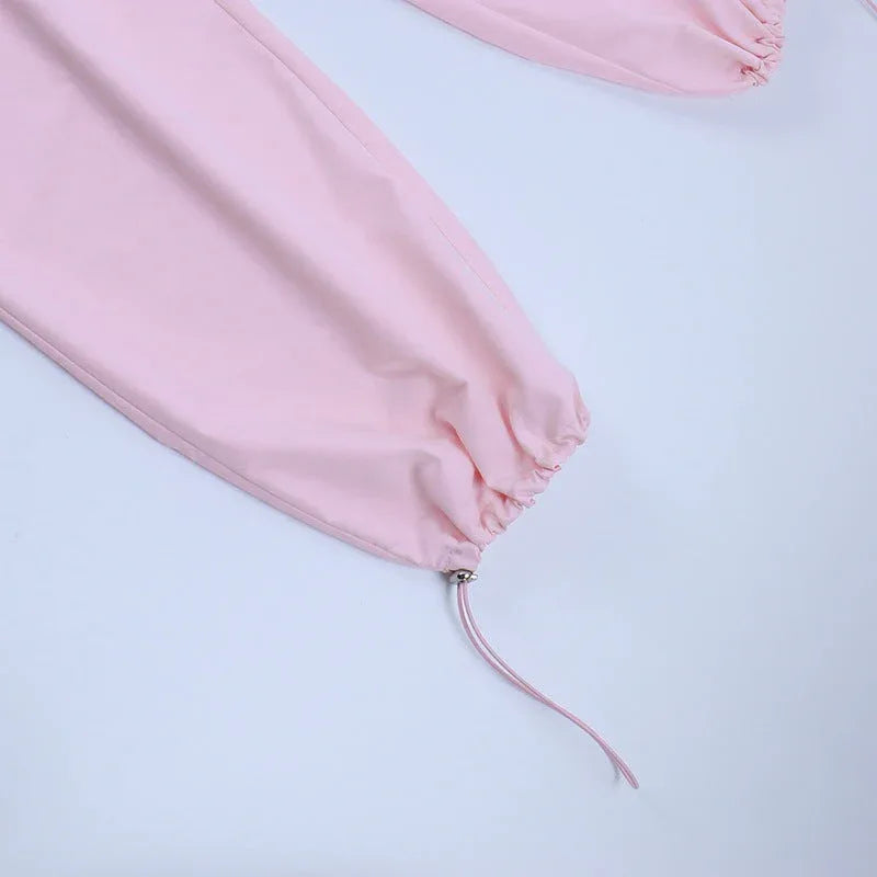 Cargo parachute pink -  non-stretchable cargo pants - Pink Cargo Parachute Pants for Trendy Style