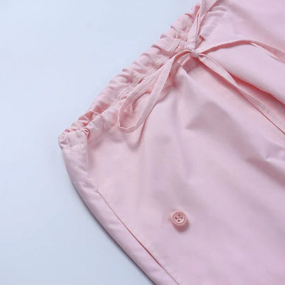 Cargo parachute pink -  y2k style - Pink Cargo Parachute Pants for Trendy Style