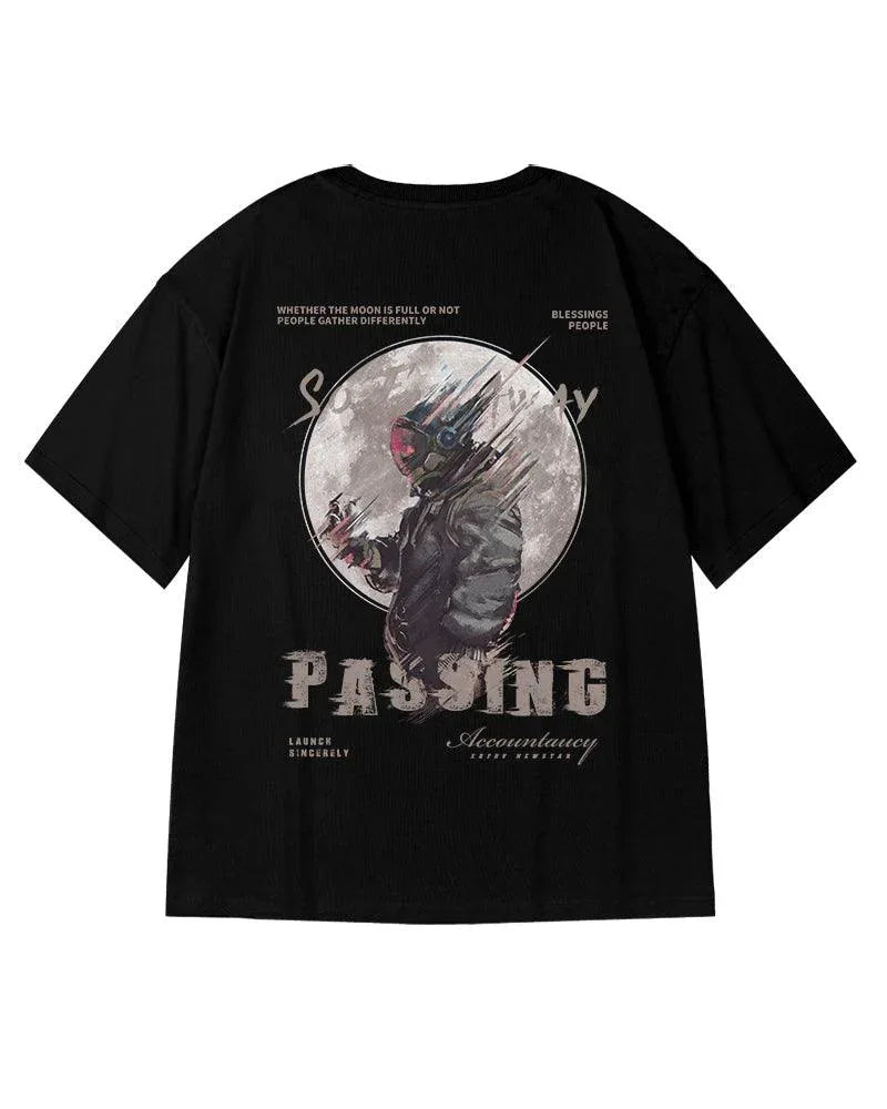 Celestial Comfort Oversized Shirt -  techwear - Oversized Urban Graphic T-Shirt for Everyday Wear
