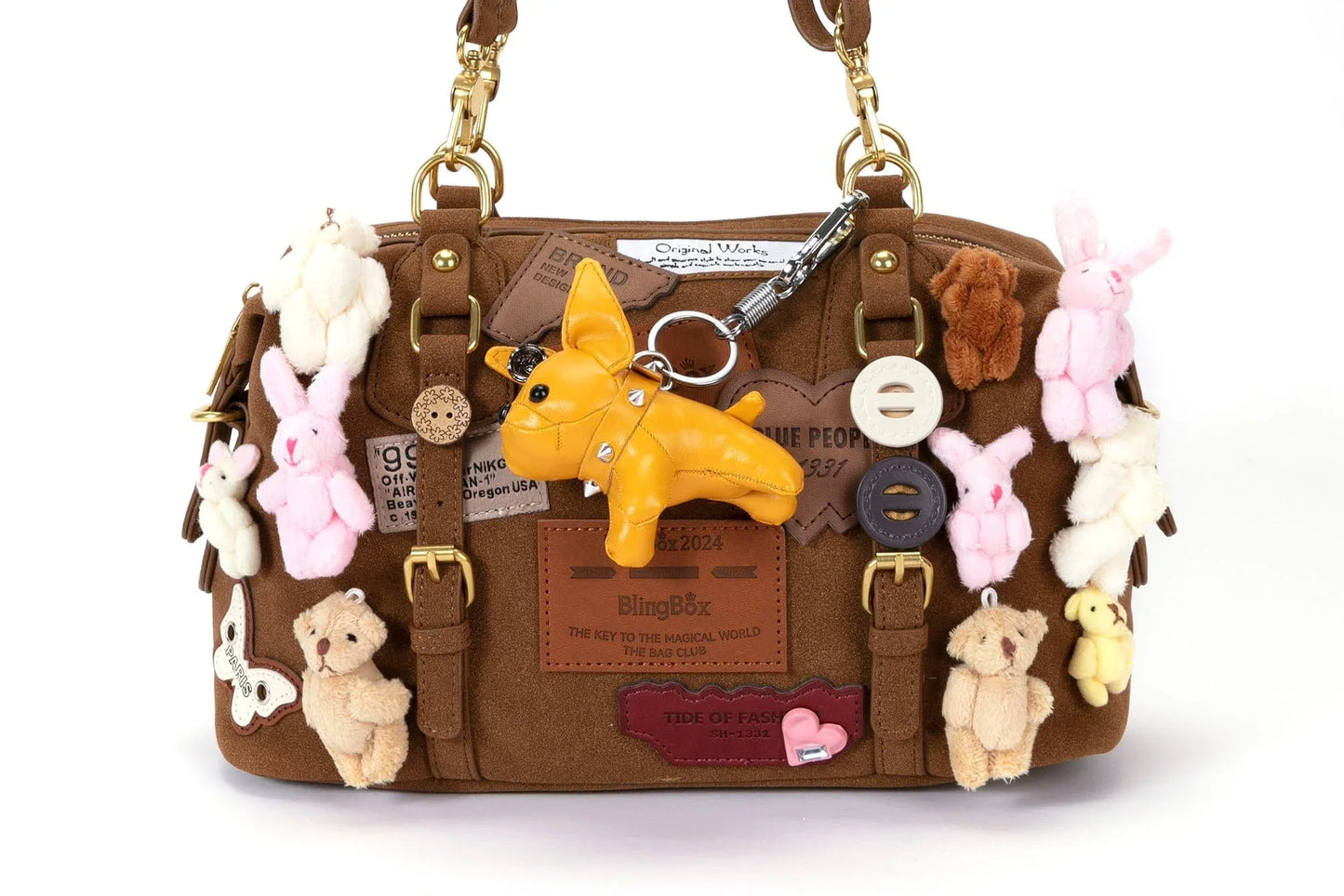 Charming Animal Shoulder Bag -  animal bag - Plush Animal Shoulder Bag with Versatile Style