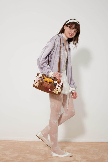 Charming Animal Shoulder Bag -  animal bag - Plush Animal Shoulder Bag with Versatile Style