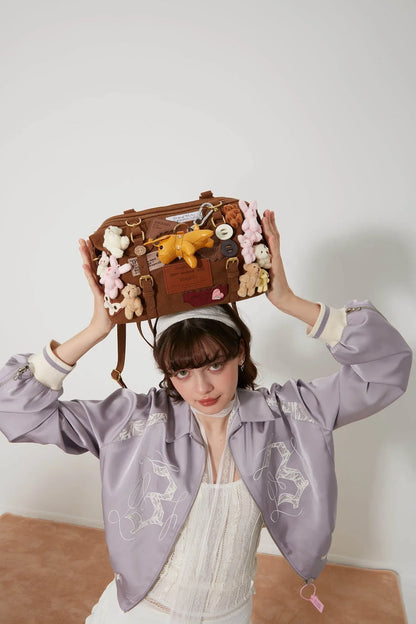 Charming Animal Shoulder Bag - maximalist shoulder bag - Plush Animal Shoulder Bag with Versatile Style