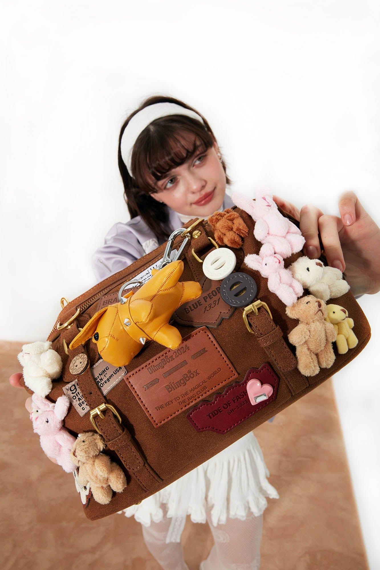 Charming Animal Shoulder Bag - shoulder bag - Plush Animal Shoulder Bag with Versatile Style