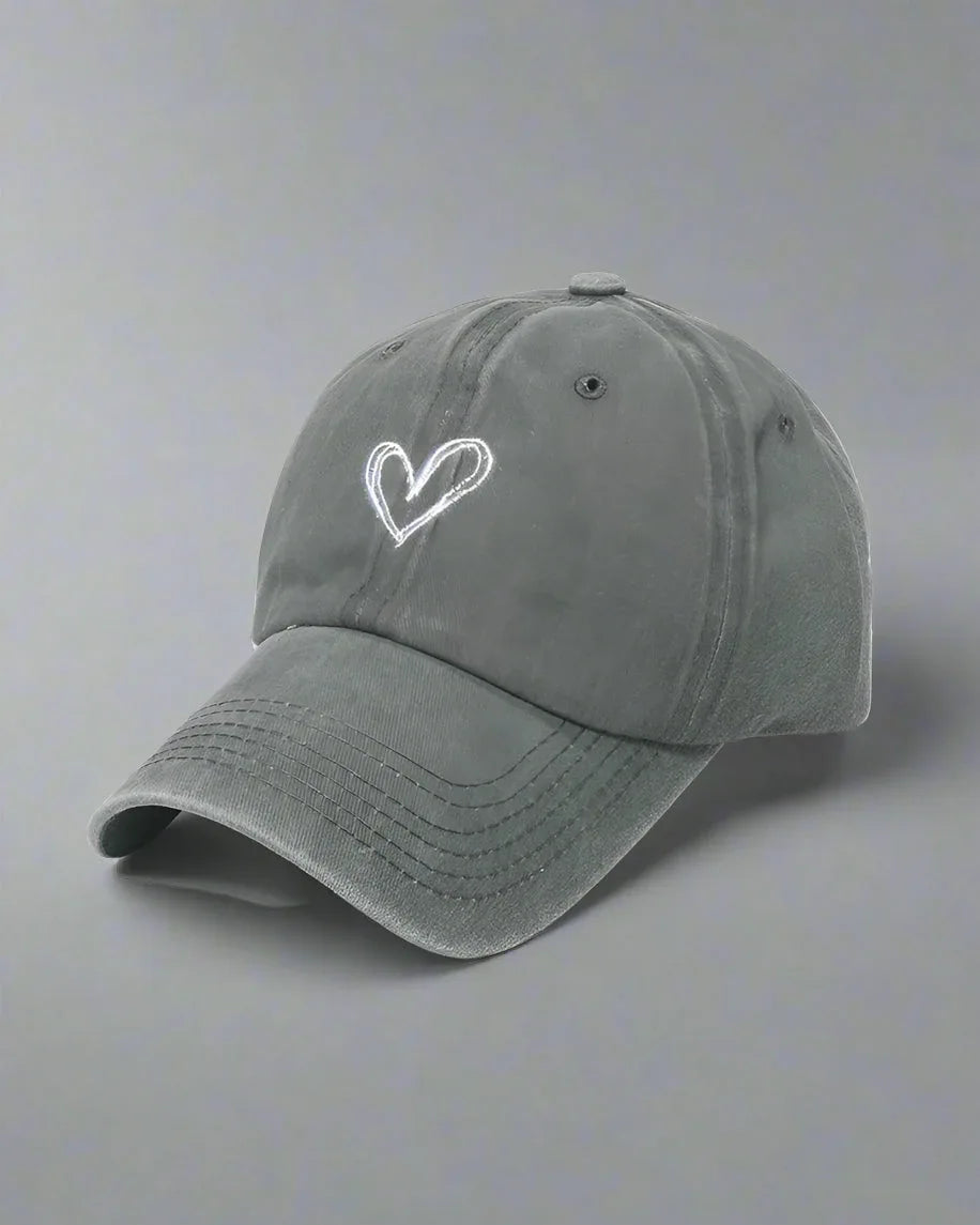 Charming Heart-Shaped Cap -  casual cap - Charming Heart-Shaped Cap for Casual Style