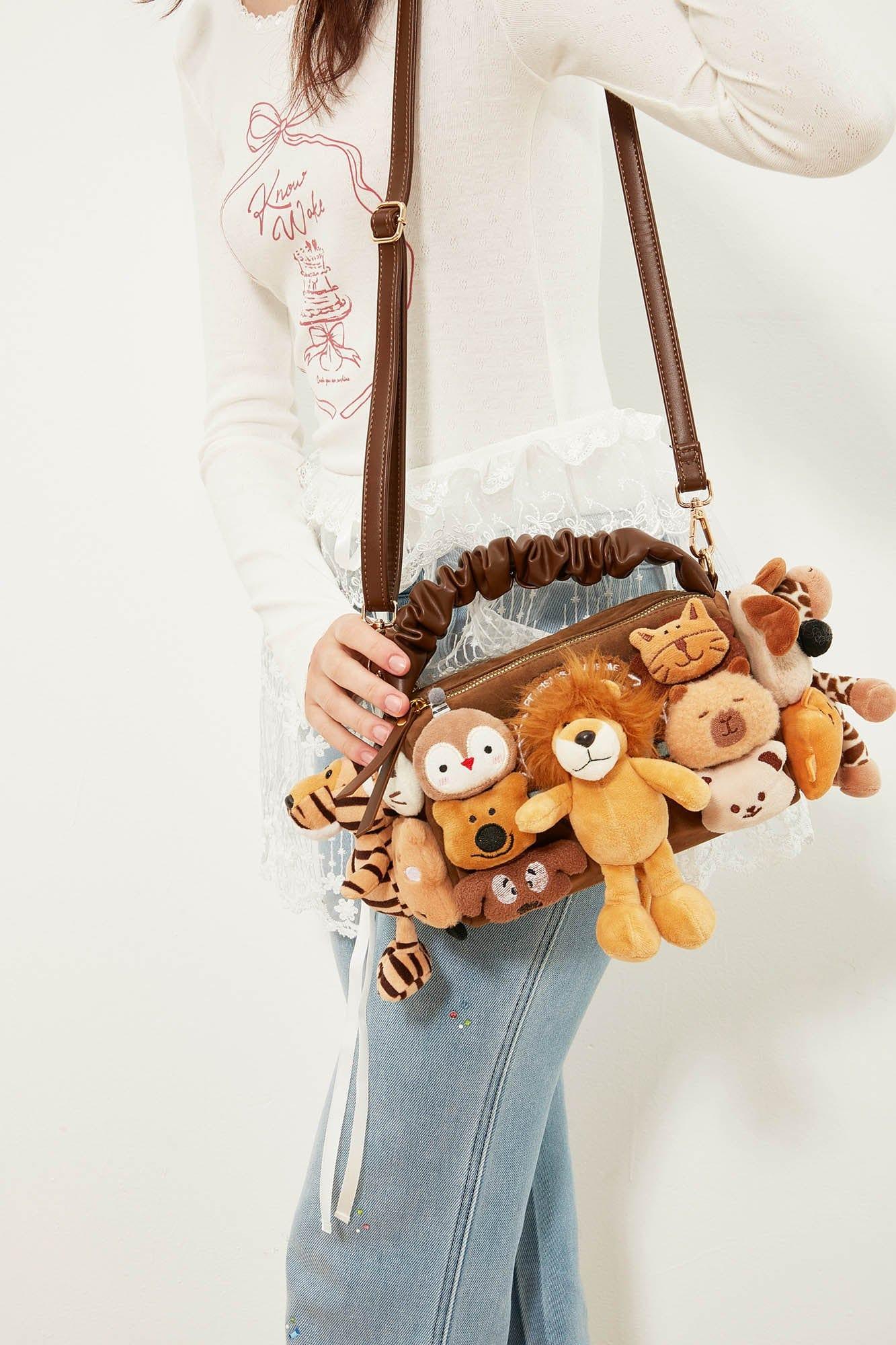 Charming Stuffed Animal Carrier -  whimsical design - Plush Forest Friends Stuffed Animal Carrier