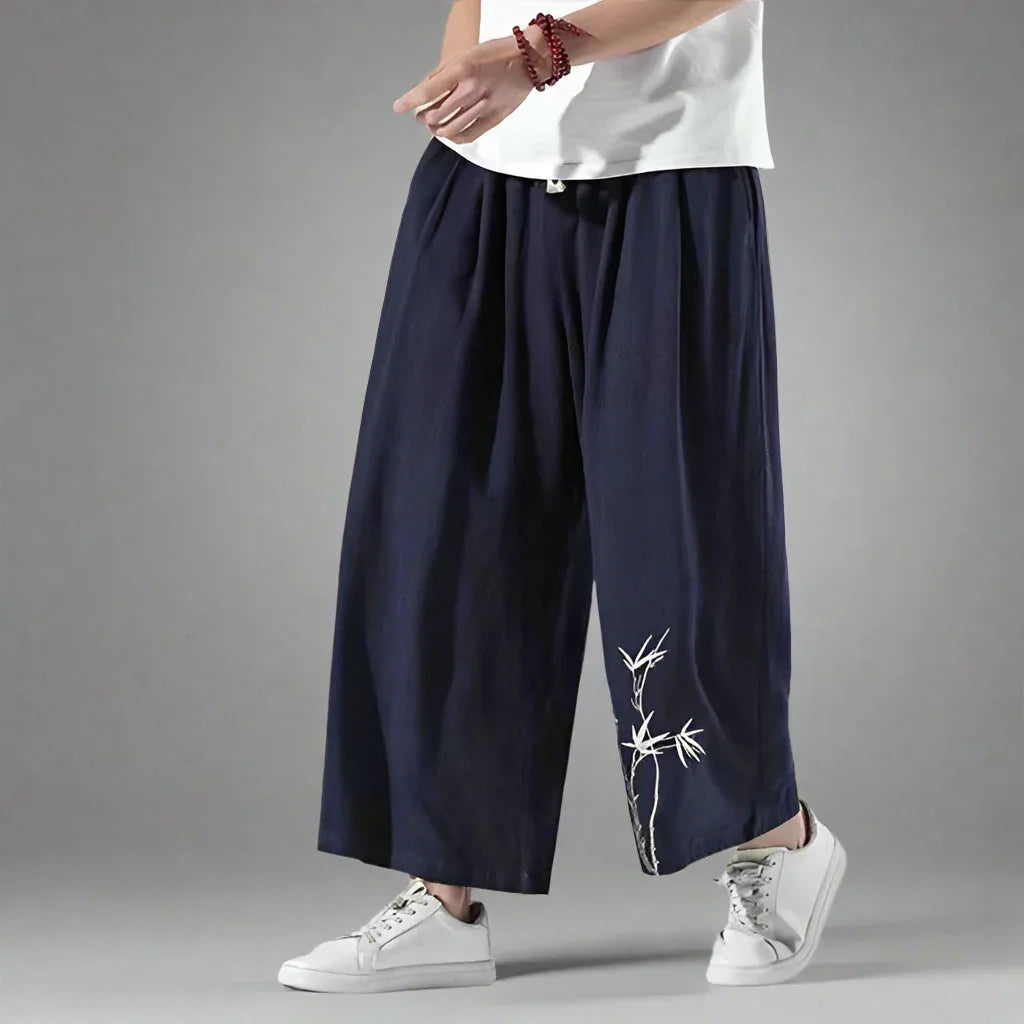Chic and Cozy Trousers -  fashionable wide leg pants - Chic and Cozy Hakama Style Trousers