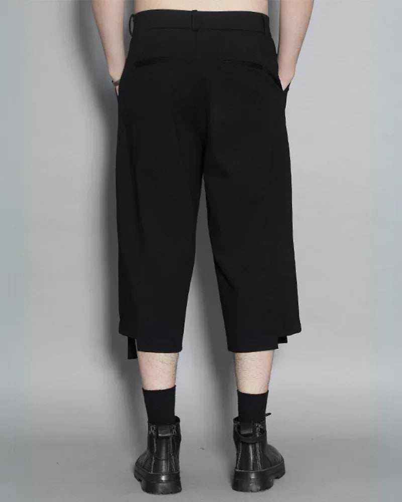 Chic Asymmetrical Capri Trousers -  asymmetrical trousers - Chic Asymmetrical Capri Trousers for Everyday Wear