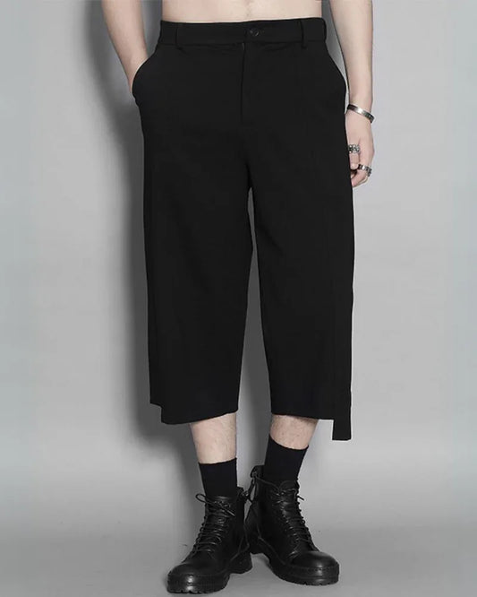Chic Asymmetrical Capri Trousers - capri trousers - Chic Asymmetrical Capri Trousers for Everyday Wear