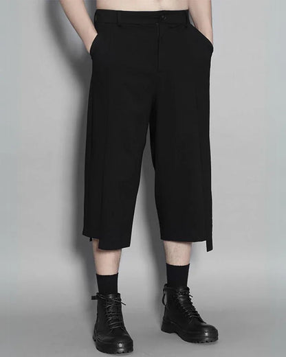 Chic Asymmetrical Capri Trousers - durable techwear pants - Chic Asymmetrical Capri Trousers for Everyday Wear
