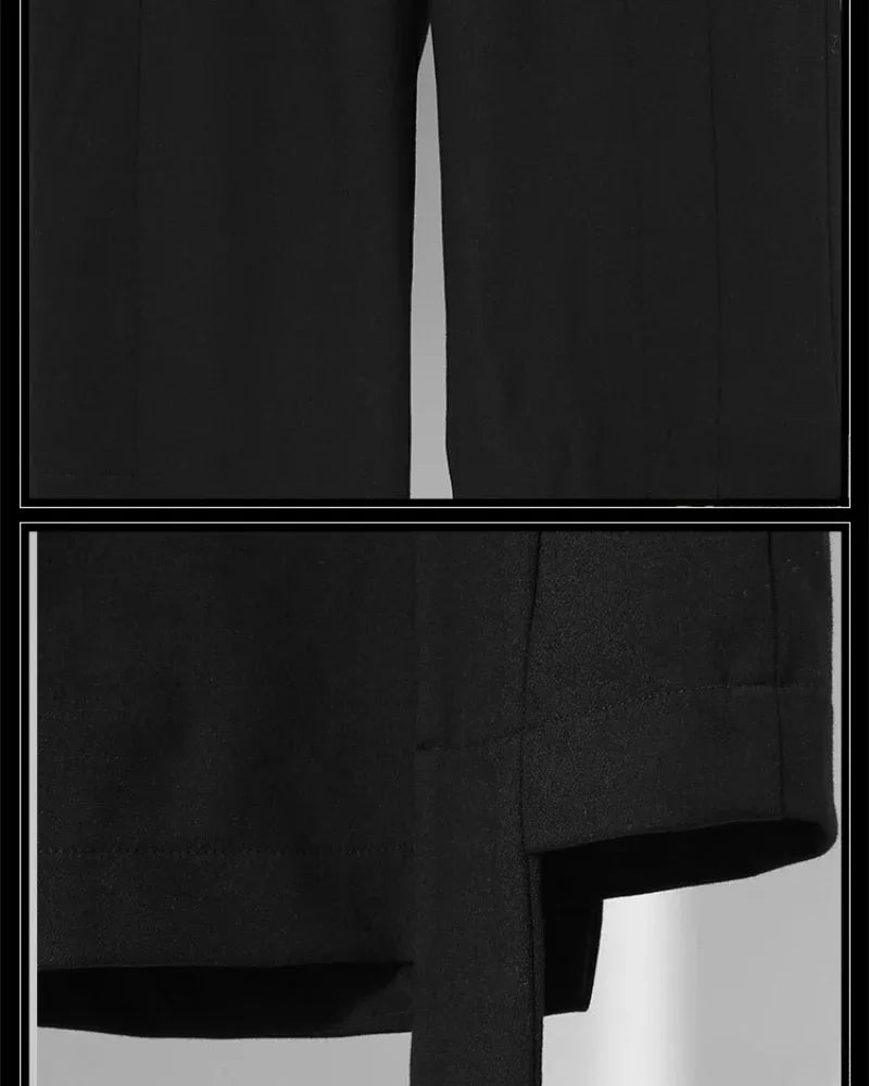 Chic Asymmetrical Capri Trousers -  stylish urban trousers - Chic Asymmetrical Capri Trousers for Everyday Wear