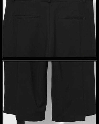 Chic Asymmetrical Capri Trousers -  techwear pants - Chic Asymmetrical Capri Trousers for Everyday Wear