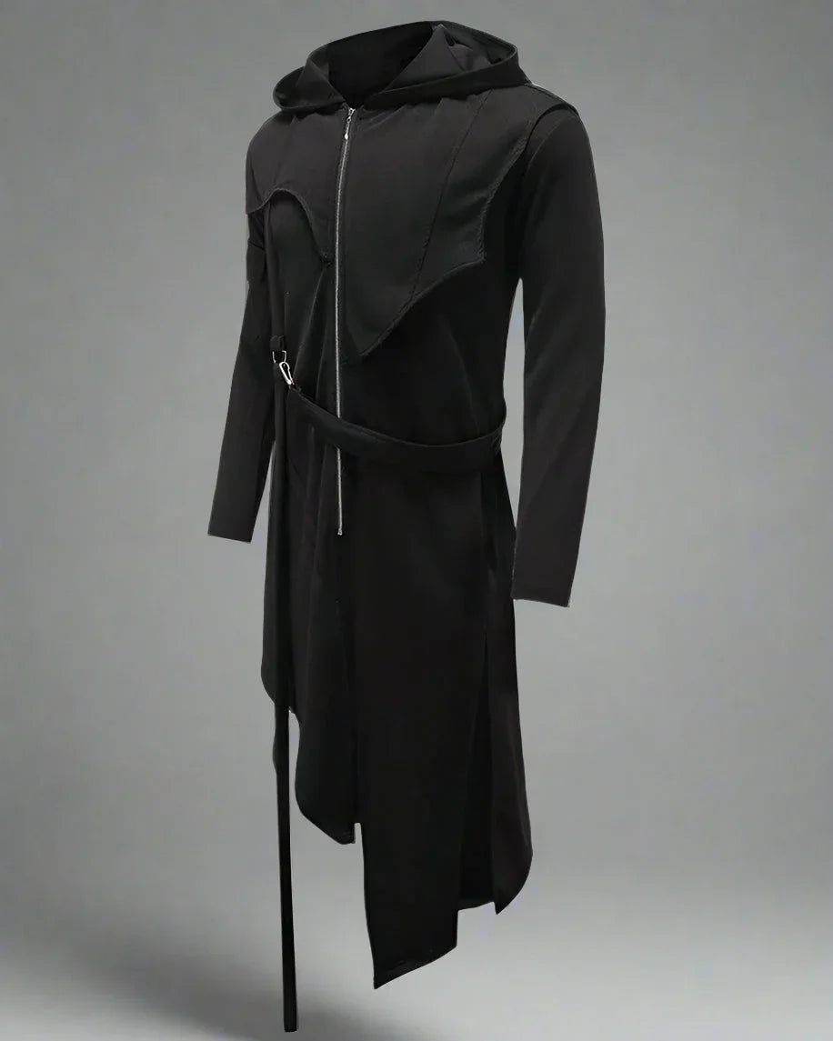 Chic Asymmetrical Long Tech Coat -  asymmetrical - Chic Asymmetrical Long Tech Coat for Any Occasion