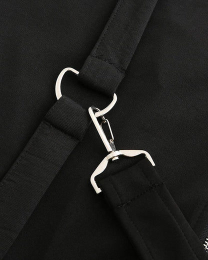 Chic Asymmetrical Long Tech Coat -  black coat - Chic Asymmetrical Long Tech Coat for Any Occasion