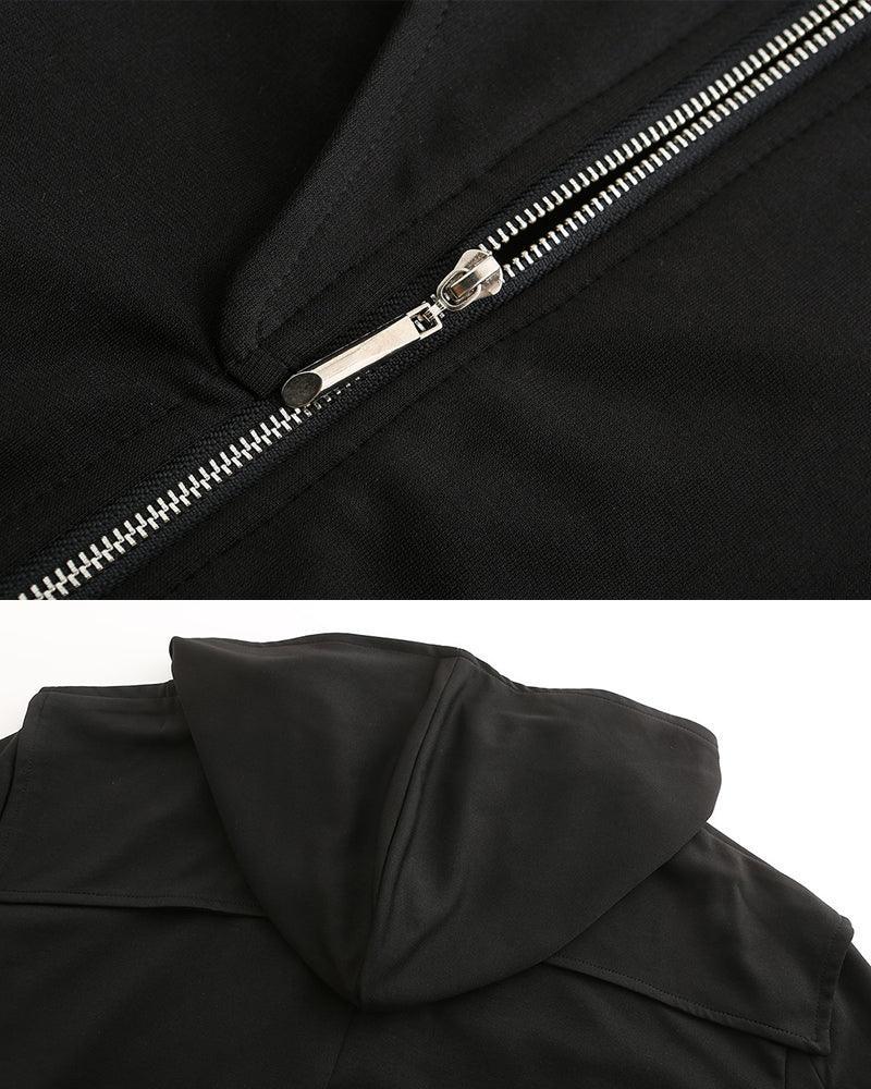 Chic Asymmetrical Long Tech Coat -  cosplay coat - Chic Asymmetrical Long Tech Coat for Any Occasion