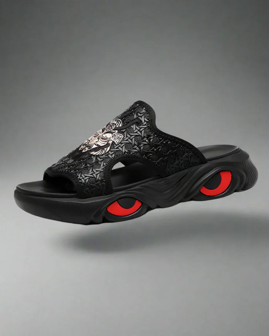 Chic Black Bullhead Slippers - black slippers - Chic Black Bullhead Slippers for Everyday Comfort
