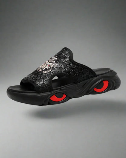 Chic Black Bullhead Slippers - black slippers - Chic Black Bullhead Slippers for Everyday Comfort