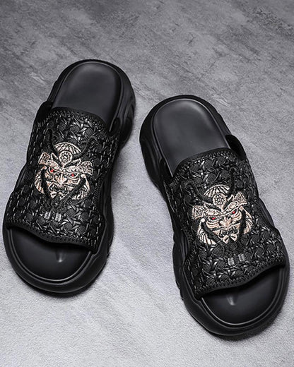 Chic Black Bullhead Slippers -  size 38-48 slippers - Chic Black Bullhead Slippers for Everyday Comfort