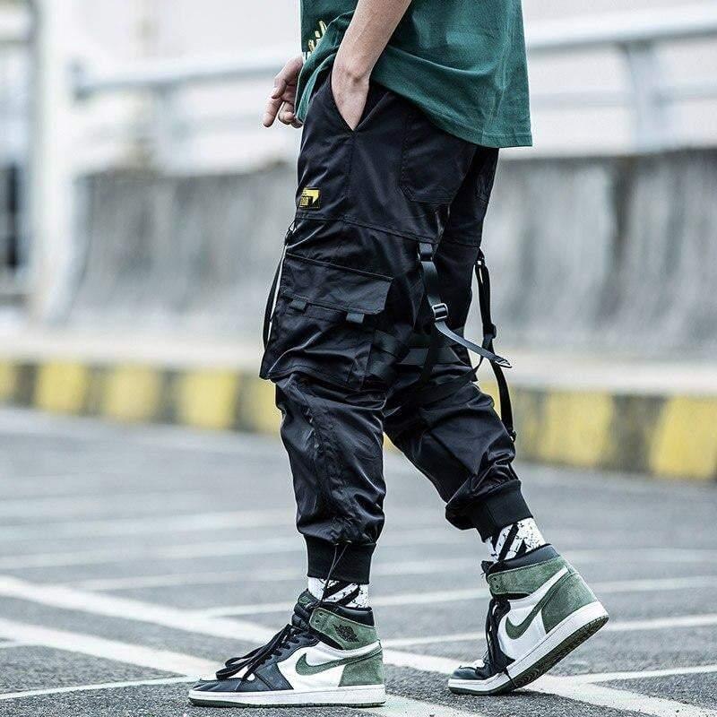 Chic Black Cargo Joggers -  adjustable cargo pants - Trendy Black Cargo Joggers for Everyday Comfort