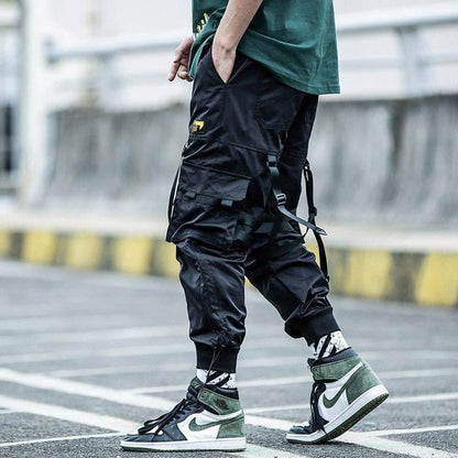 Chic Black Cargo Joggers -  adjustable cargo pants - Trendy Black Cargo Joggers for Everyday Comfort