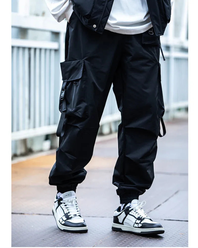 Chic Black Cargo Pants -  black pants - Stylish Black Cargo Pants with Functional Pockets