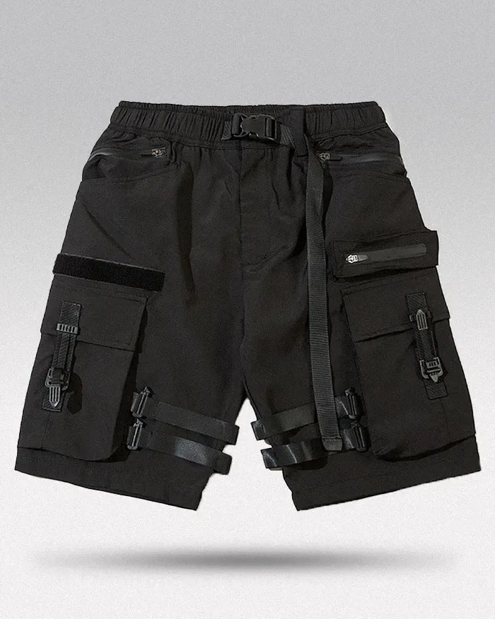 Chic Black Cargo Shorts -  techwear shorts - Stylish Black Cargo Shorts for Urban Adventures