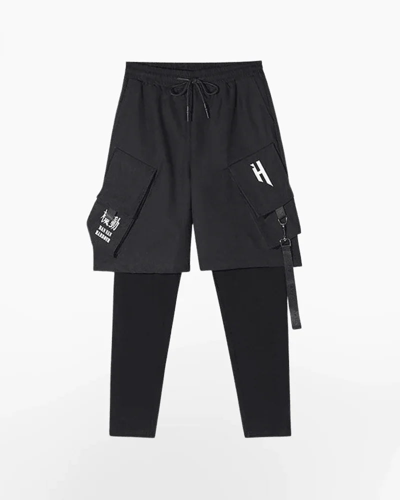 Chic Black Cargo Tech Pants -  adjustable techwear pants - Chic Black Cargo Tech Pants for Urban Adventures