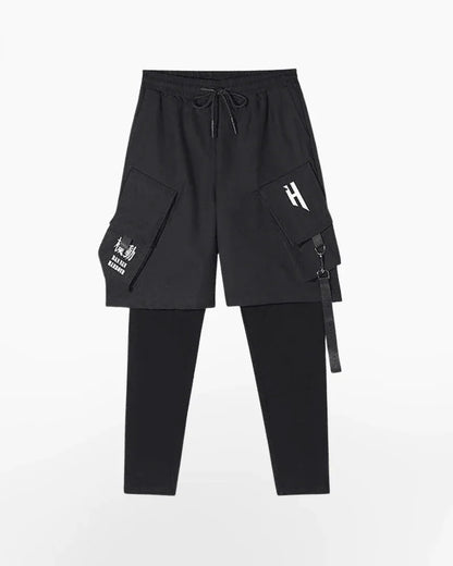 Chic Black Cargo Tech Pants -  adjustable techwear pants - Chic Black Cargo Tech Pants for Urban Adventures