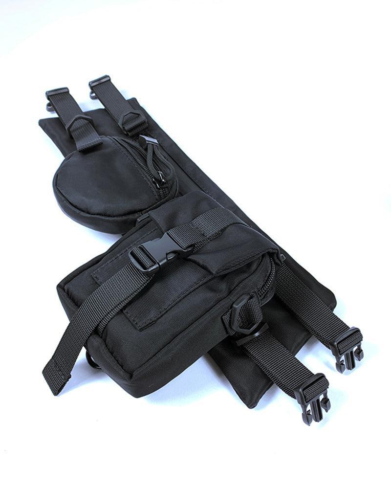 Chic Black Crossbody Bag -  cyberpunk crossbody - Chic Black Crossbody Bag for Modern Style
