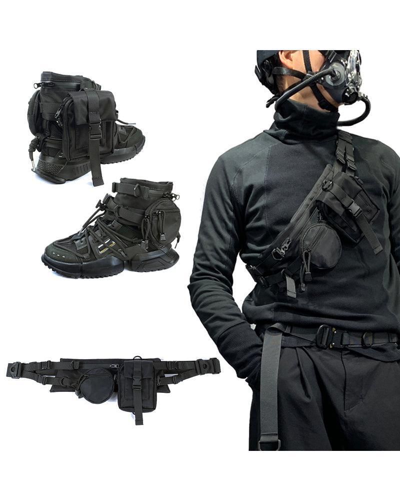 Chic Black Crossbody Bag - stylish techwear bag - Chic Black Crossbody Bag for Modern Style