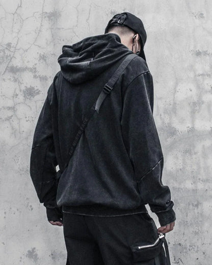 Chic Black Denim Hoodie - stylish hoodie - Chic Black Denim Hoodie for Casual Comfort