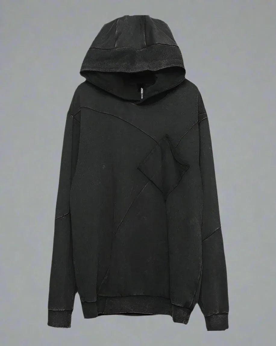 Chic Black Denim Hoodie -  denim hoodie - Chic Black Denim Hoodie for Casual Comfort